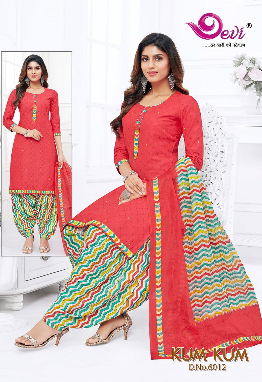 Devi Kum Kum Patiyala 6 Regular Wear Wholesale Cotton Dress Material
